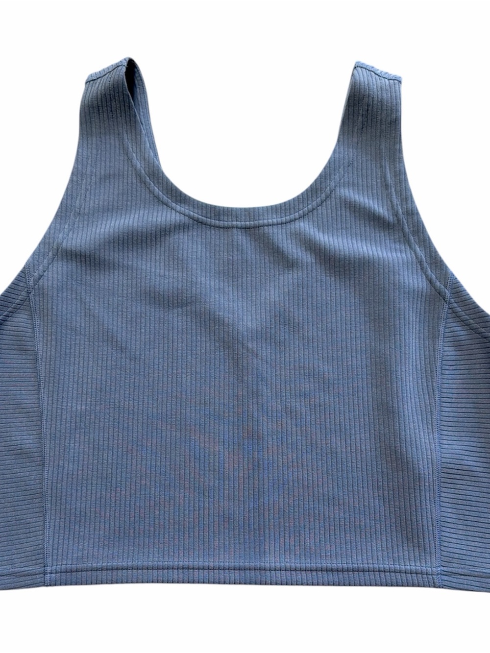 Lululemon Ribbed Softstream Light Blue Cropped Tank Top size 12 - Picture 4 of 6